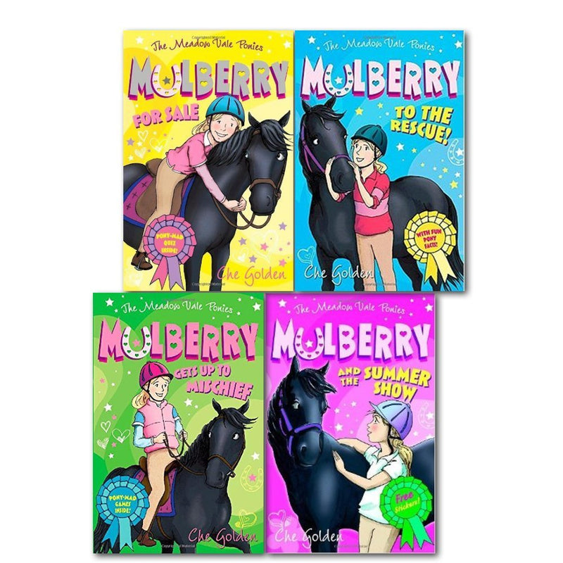 Set of four Che Golden Oxford Press paperback fiction books from the Mulberry and The Show collection, featuring colorful covers.