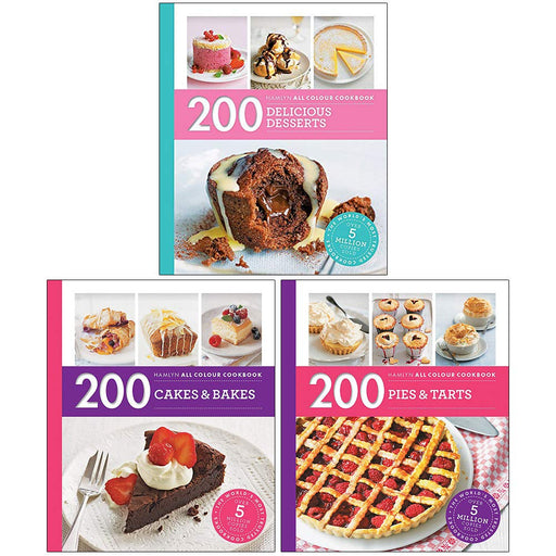 Hamlyn All Colour Cookbook Collection 3 Books Set By Sara Lewis (200 Delicious Desserts, 200 Cakes & Bakes, 200 Pies & Tarts) - The Book Bundle