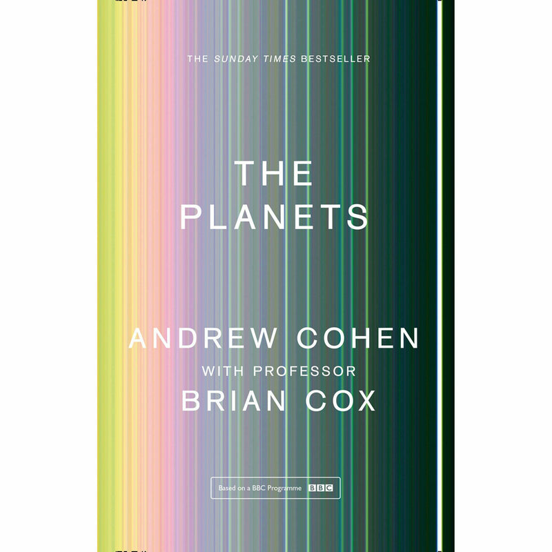 Paperback cover of "The Planets" by Professor Brian Cox, featuring an image of planets in space, published by William Collins.