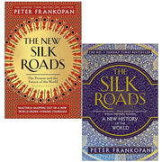 Set of two paperback books by Peter Frankopan, The New Silk Roads and The Silk Roads 2, non-fiction history collection.