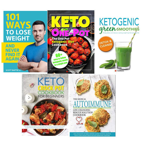 101 ways to lose weight, one pot ketogenic diet, ketogenic green smoothies, keto crock pot cookbook, medical autoimmune 5 books collection set - The Book Bundle