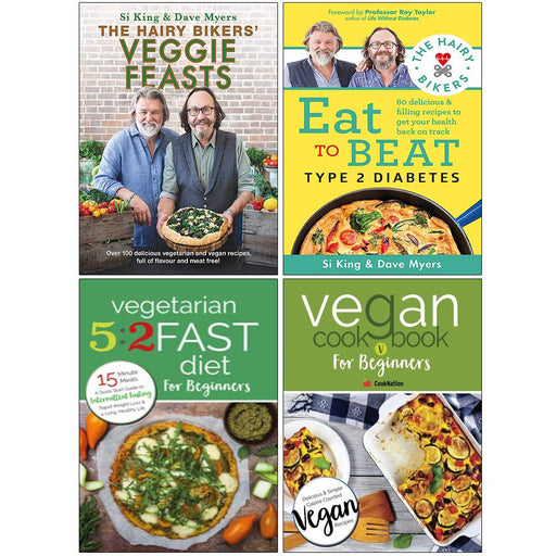 Veggie Feasts, Eat to Beat, Vegetarian 5:2, Vegan Cookbook 4 Books Collection Set - The Book Bundle
