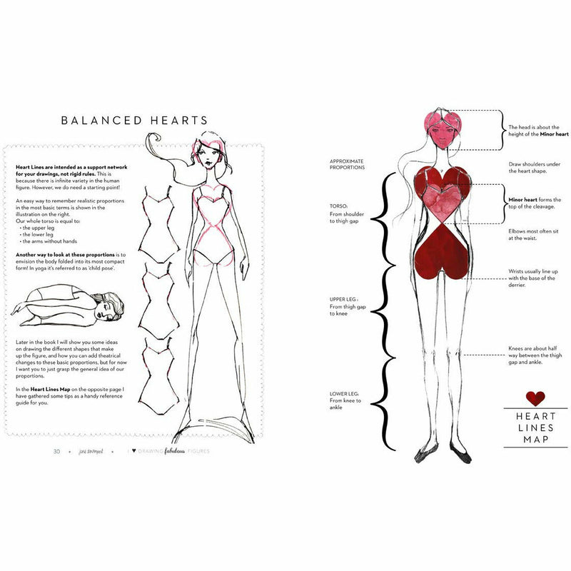 Paperback copy of "I Heart Drawing: Fabulous Figures" by Jane Davenport, featuring artistic illustrations for aspiring artists.
