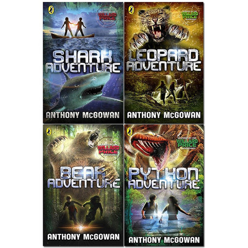 anthony mcgowan willard price collection 4 books set (shark adventure, leopard adventure, bear adventure, python adventure) - The Book Bundle