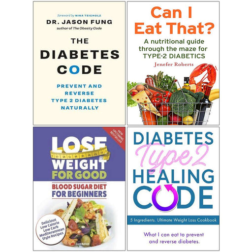 The Diabetes Code, Can I Eat That, Blood Sugar Diet For Beginners, Diabetes Type 2 Healing Code 4 Books Collection Set - The Book Bundle