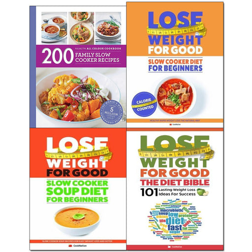 200 Family slow cooker recipes, lose weight for good slow cooker diet, slow cooker soup diet and the diet bible 4 Books collection set - The Book Bundle