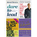 Dare to Lead, The Leader Who Had No Title, I Will Teach You To Be Rich, Secrets of the Millionaire Mind 4 Books Collection Set - The Book Bundle