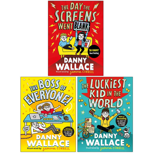 Danny Wallace Collection 3 Books Set Day Screens Went Blank, Boss of Everyone, The Luckiest Kid in the World - The Book Bundle