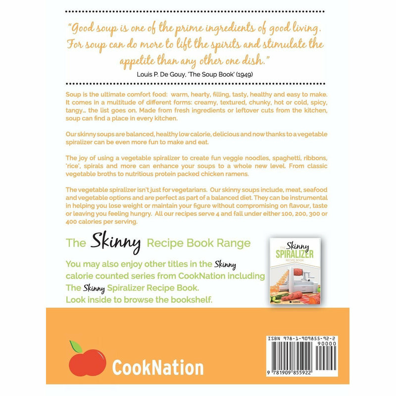 CookNation spiralizer soup recipe book by Bell & MacKenzie Publishing, featuring healthy low-calorie spiralized soup recipes.