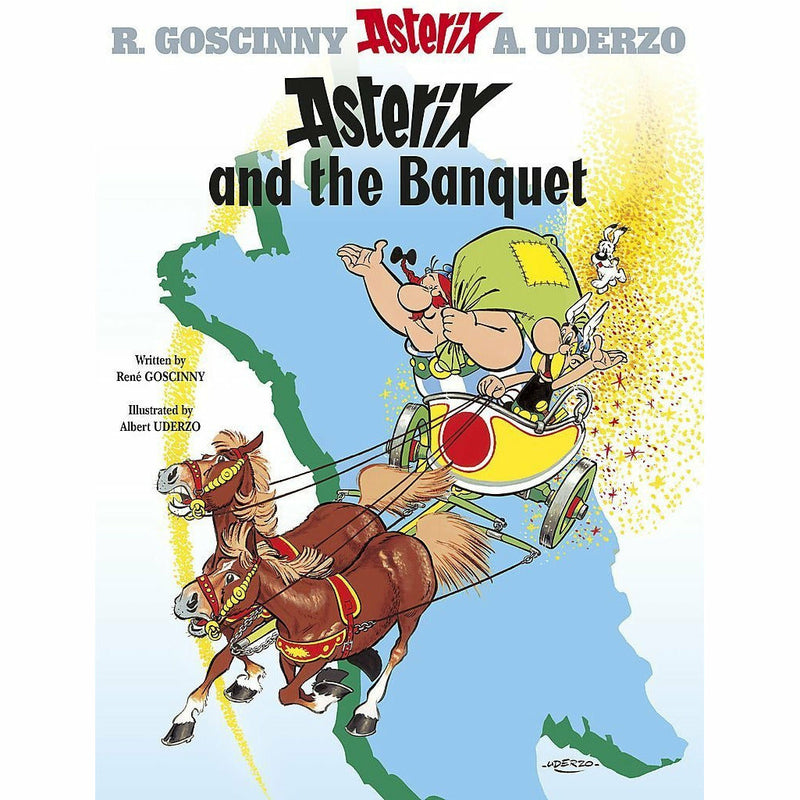 Asterix Series 5 Books Collection Set by René Goscinny and Albert Uderzo in paperback, featuring colorful covers and classic comic art.