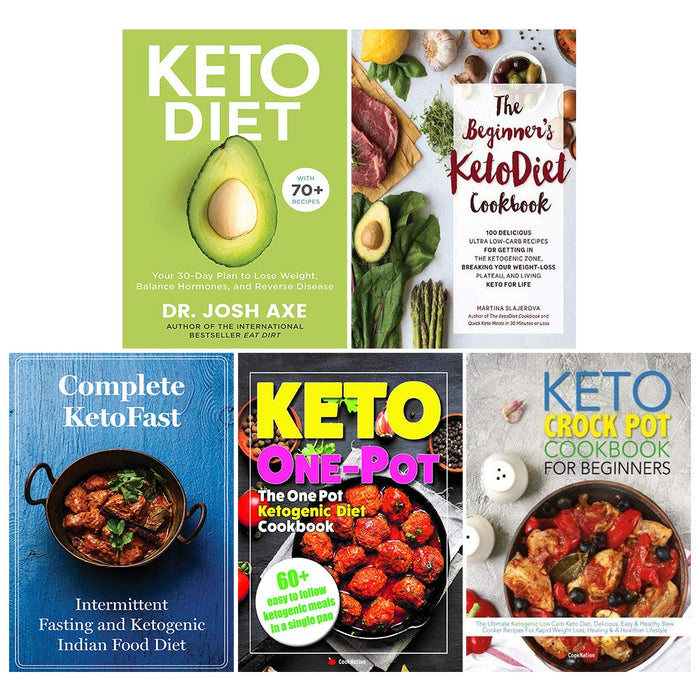 Set of 5 books collection Keto Diet,The Beginner's ,Complete,One Pot Ketogenic,Keto Crock - The Book Bundle