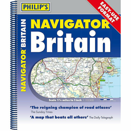 Philip's Navigator Britain Easy-Use Format: Spiral By Philip's Maps NEW - The Book Bundle