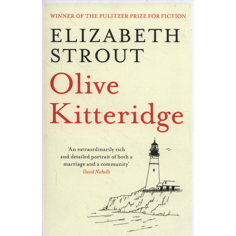 Paperback of Olive Kitteridge by Elizabeth Strout, a fiction novel published by Simon & Schuster, featuring the book cover.
