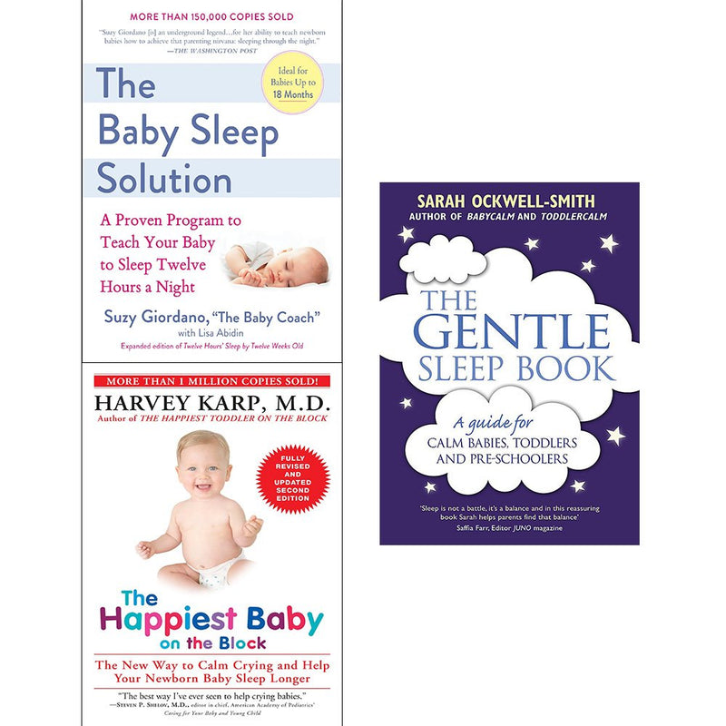 Baby sleep solution, happiest baby on the block and gentle sleep book 3 books collection set - The Book Bundle