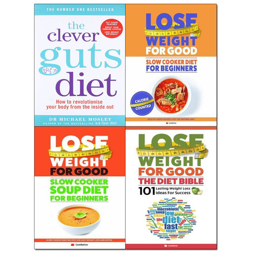 clever guts diet, lose weight for good slow cooker diet, slow cooker soup diet and the diet bible 4 books collection set - The Book Bundle