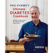 Phil Vickery Ultimate Diabetes Cookbook set featuring quick, healthy recipes for managing diabetes, with colorful food images.