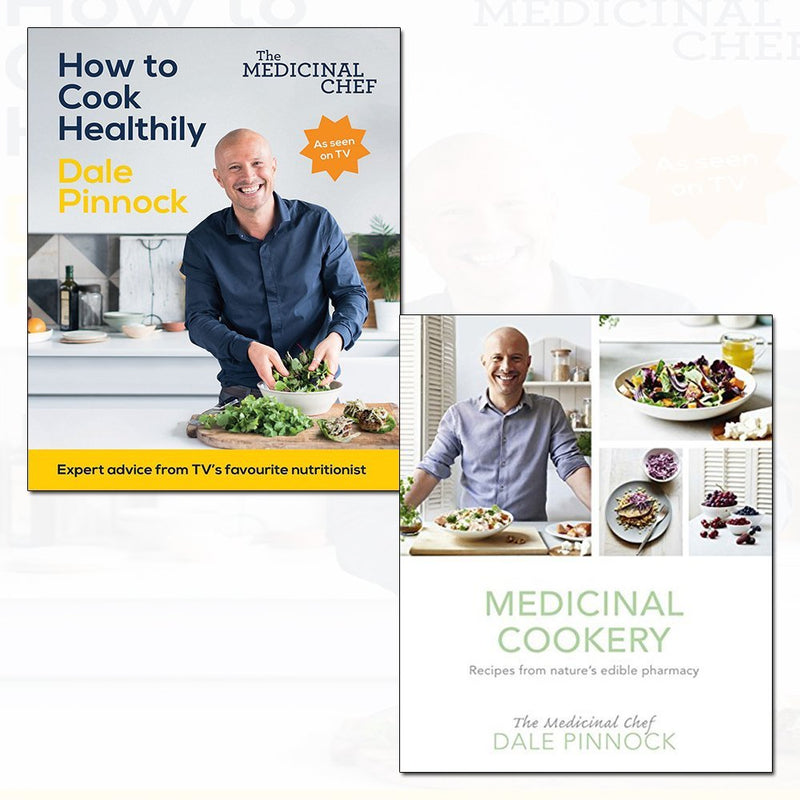 Dale Pinnock Medicinal Cookery hardcover book set featuring healthy home cooking recipes and medicinal tips.