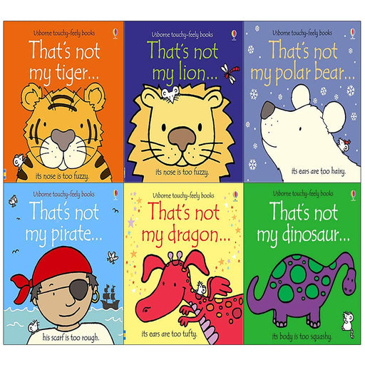 Thats not my touchy feely series 3 and 4 : 6 books collection (lion,tiger,elephant[hardcover],pirate,dinosaur,dragon[hardcover]) - The Book Bundle
