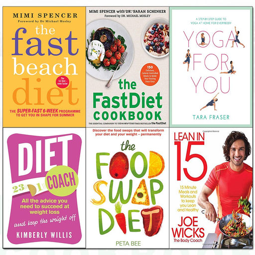 Lean in 15 the shift plan, fast beach diet, fastdiet cookbook, yoga for you, diet coach, food swap diet 6 books collection set - The Book Bundle