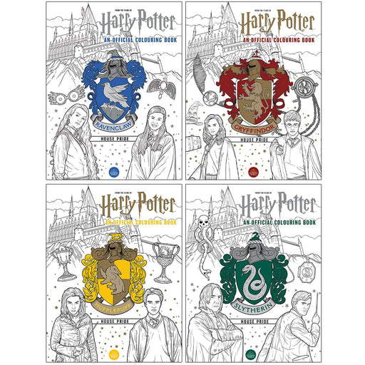 Harry Potter Collection The Official Colouring 4 Books Collection Set(Ravenclaw House Pride, Gryffindor House Pride, Hufflepuff House Pride & Slytherin House Pride) - The Book Bundle