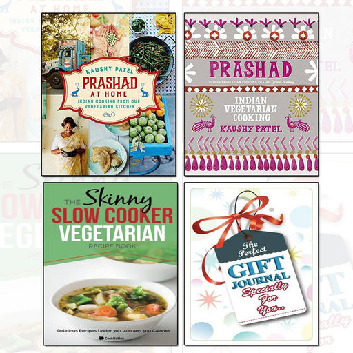 Prashad At Home, Prashad Cookbook & The Skinny Slow Cooker Vegetarian Recipe (Paperback) With Journal 3 Books Bundle Collection - The Book Bundle