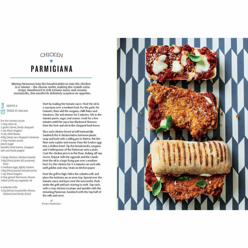 Hardcover book titled "Posh Sandwiches" by Emily Kydd, featuring colorful images of various gourmet sandwich recipes on the cover.