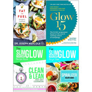 Fat for fuel ketogenic cookbook[hardcover] and glow15 and clean & lean and spiralize 4 books collection set - The Book Bundle