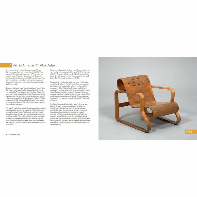 Hardcover of "100 Midcentury Chairs: And Their Stories" by Lucy Ryder Richardson showcasing a colorful chair on the cover.