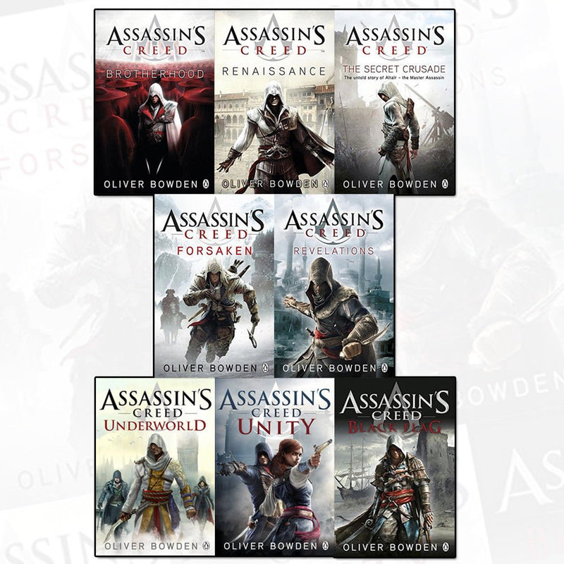 assassins creed by oliver bowden 8 books collection set - renaissance, the secret crusade, revelations, forsaken, brotherhood, black flag, unity - The Book Bundle