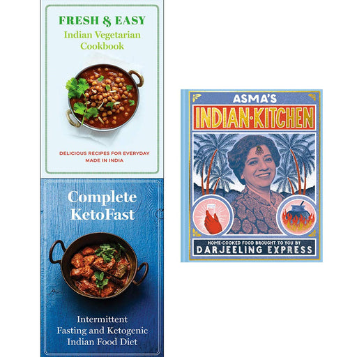 Asmas indian kitchen [hardcover], fresh & easy indian vegetarian cookbook, complete ketofast 3 books collection set - The Book Bundle