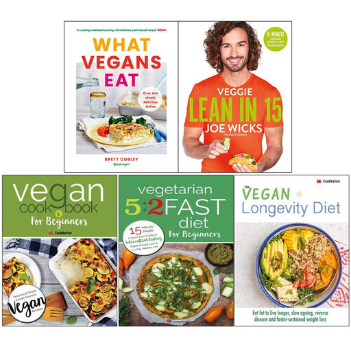 What Vegan, Veggie Lean in 15, Vegan , Vegetarian, Vegan 5 Books Collection Set - The Book Bundle