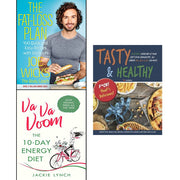 Set of three paperback non-fiction books including The Fat-Loss Plan, Fuck That's Delicious, and Va Va Voom by Joe Wicks and Jackie Lynch.