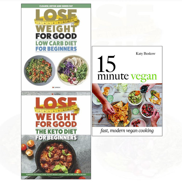 15 Minute vegan[hardcover], low carb diet, keto diet 3 books collection set - The Book Bundle