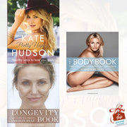 Set of three paperback non-fiction books by Cameron Diaz including The Longevity Book and The Body Book, featuring engaging covers.