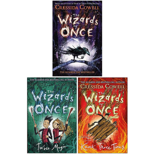 Cressida Cowell 3 Books Collection Set The Wizards of Once, Twice Magic, Knock Three Times - The Book Bundle