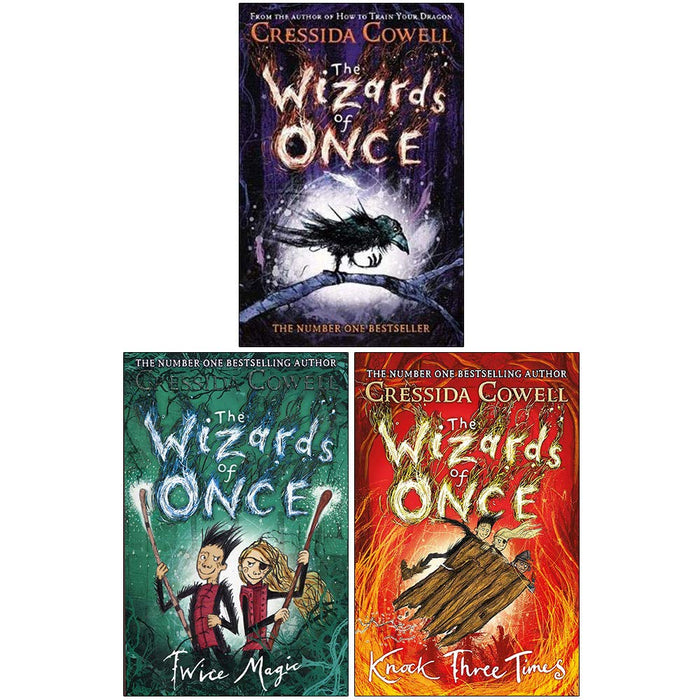 Cressida Cowell 3 Books Collection Set The Wizards of Once, Twice Magic, Knock Three Times - The Book Bundle
