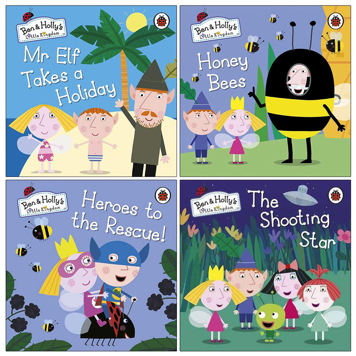 Ben & Holly's Little Kingdom 4 Books Collection Set (Mr Elf Takes a Holiday, Honey Bees, Heroes to the Rescue!, The Shooting Star ) - The Book Bundle
