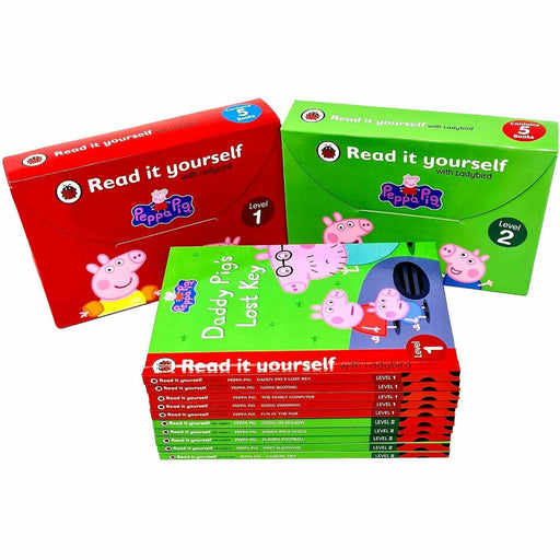 Peppa Pig Read It Yourself With Ladybird Level 1-2: 10 Books Collection Set - The Book Bundle