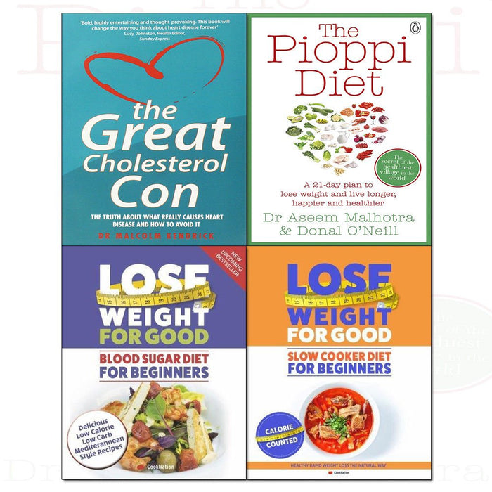 the pioppi diet, the great, lose weight and slow cooker  4 books collection set - The Book Bundle
