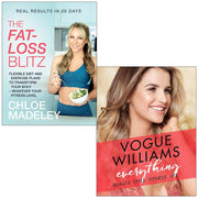 Set of two non-fiction books by Chloe Madeley and Vogue Williams on fat loss, beauty, style, fitness, and life, with mixed formats.