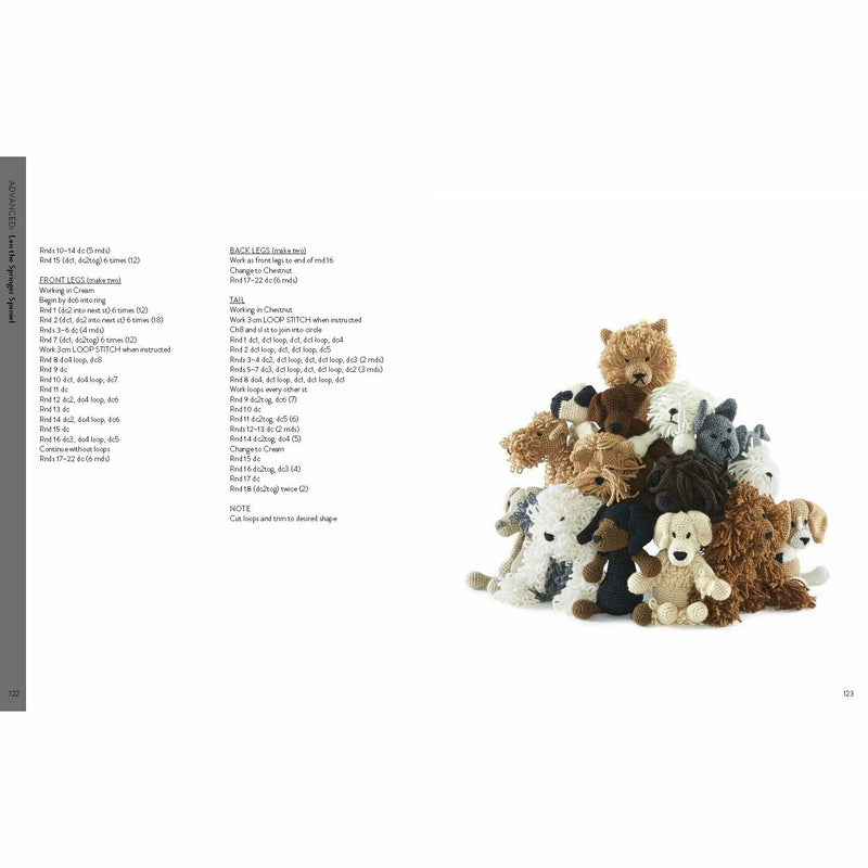 Hardcover book cover of "Edward's Menagerie: Dogs" by Kerry Lord featuring crochet dog patterns from Pavilion Books.