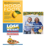 Mediterranean Mood Food book set by The Hairy Bikers, including recipes for weight loss and healthy eating, featuring colorful dish images.