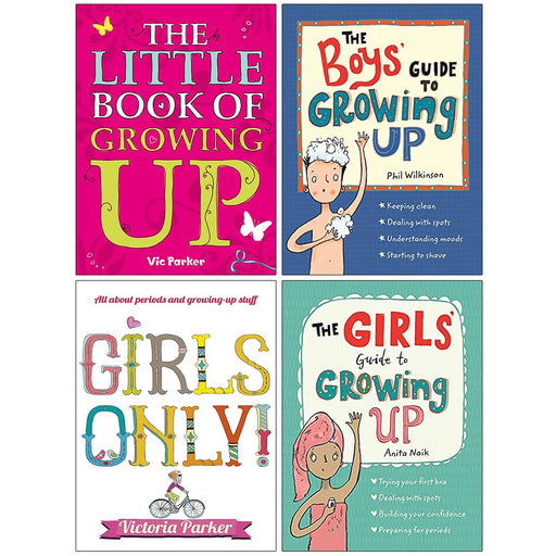 Little Book of Growing Up, The Boys Guide to Growing Up, Girls Only & The Girls' Guide to Growing Up 4 Books Collection Set - The Book Bundle