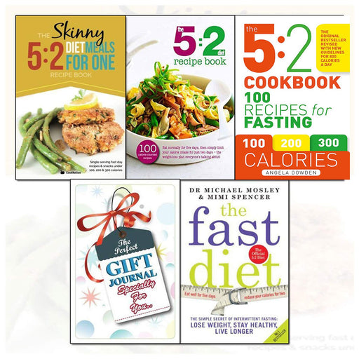 Diet Recipe Book Set With Journal 4 Books Collection Set (The Skinny 5:2 Diet Meals, The 5:2 Cookbook, The Fast Diet, The 5:2 Diet Recipe Book) - The Book Bundle