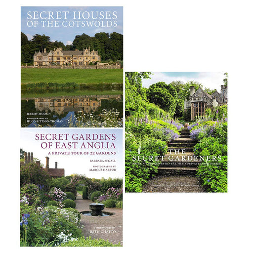 Secret houses of the cotswolds, secret gardens of east anglia, secret gardeners 3 books collection set - The Book Bundle