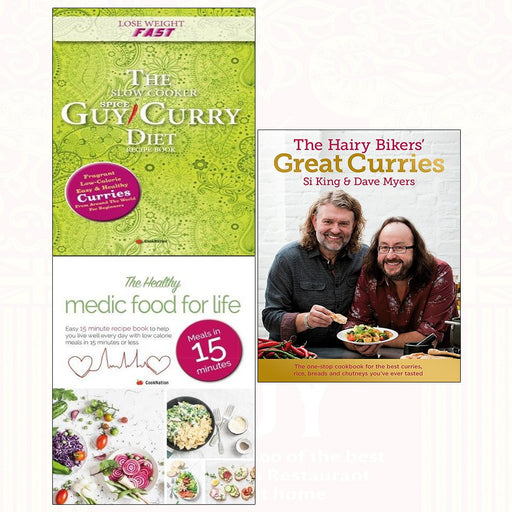 Hairy bikers' great curries[hardcover], slow cooker spice-guy curry diet, healthy medic food 3 books collection set - The Book Bundle