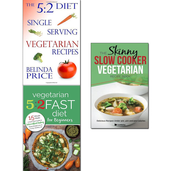 5 2 diet vegetarian, vegetarian 5 2 fast diet and slow cooker vegetarian recipe book 3 books collection set - The Book Bundle
