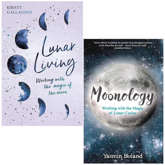 Lunar living working with the magic  & Moonology working    2 books collection set - The Book Bundle