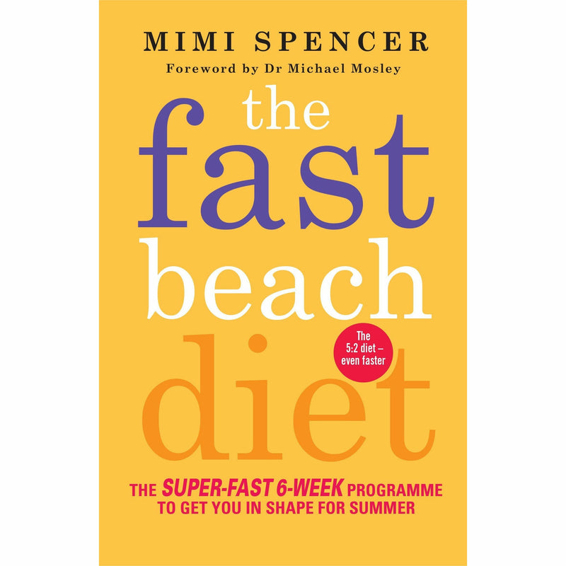 Set of three paperback diet books by Mimi Spencer including The Fast Beach Diet and The Fast Diet, with colorful cover designs.