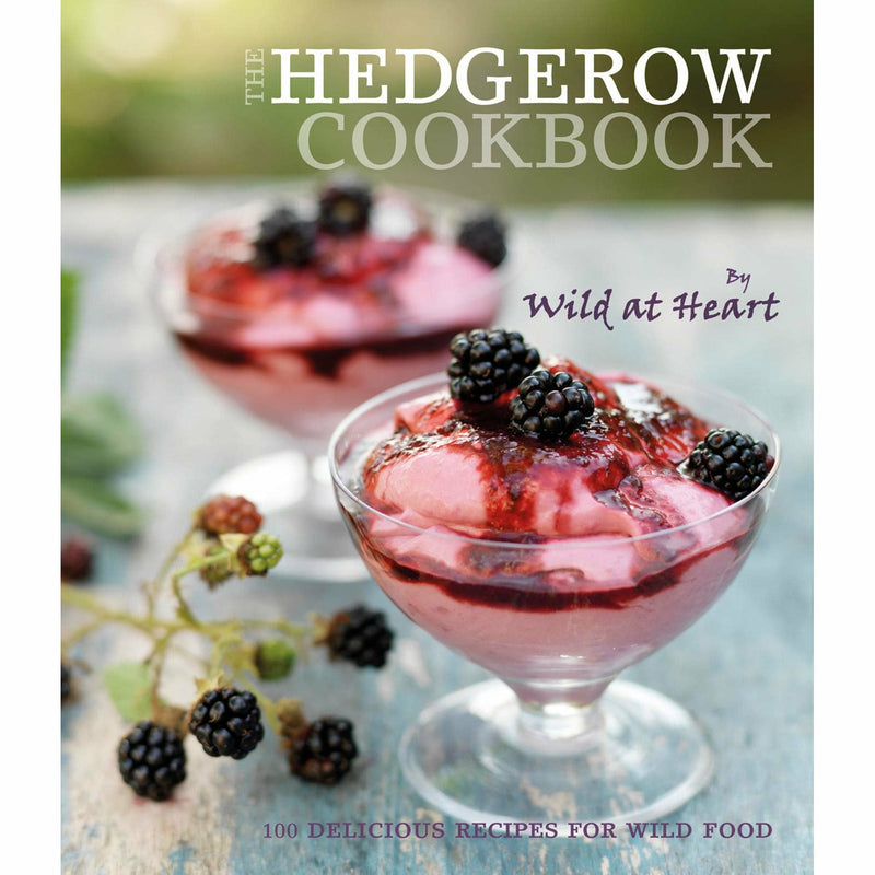 Hardcover copy of The Hedgerow Cookbook by Ginny Knox, featuring 100 wild food recipes on the cover.